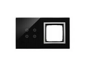 Kryt dotyk. ovl. SIMON DSTR240/74, 1 ovl. Simon 54 Touch, 4 dotyk.+1 otvor, lávová/stř. metalíza