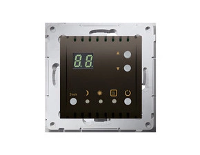 Termostat digitální SIMON 54 DTRNW.01/46, programovatelný s vestavěným senzorem teploty, hnědá metal