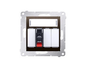 Zásuvka reproduktorová SIMON DGL31.01/46, 1 násobná s popisným polem, hnědá metalizovaná