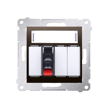 Zásuvka reproduktorová SIMON DGL31.01/46, 1 násobná s popisným polem, hnědá metalizovaná