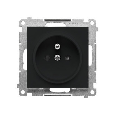 Zásuvka SIMON TGZ1CZ.01/149, 1 nás., cl., 16A/250V~, bezšr. sv., černá mat