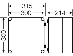 HEN Mi 9210 Prázdná rozvodnice s průhledným víkem na pantech, IP 65, vnější rozměry (š-v-h) 300x300x