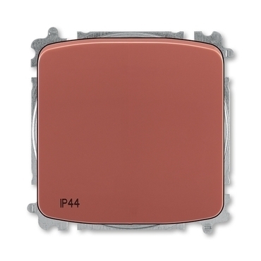 Ovládač přepínací ABB Tango 3559A-A86940 R2, řazení 6/0, vřesová červená, s krytem, IP44, bezšr. sv.