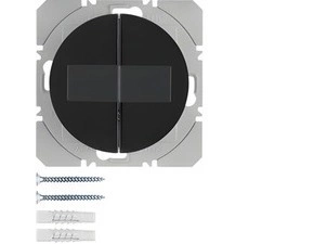 HAG 85656131 KNX RF tlačítko bezdrátové 2-násobné nástěnné, solární napájení, Berker R.1/R.3, černá,