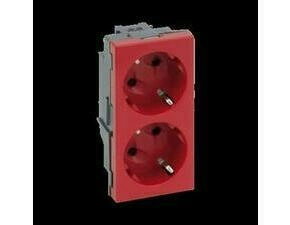 Zásuvka SIMON 50000432-037, Simon 500, 2 nás., Schuko, 16A/250V~, bezšr. sv., červená