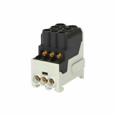 EL 1003201 Blok pro rozdělení fází UVB 100 L S, 1pól., 101A, 1000V, černý, na DIN (bal.3)