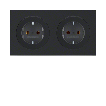 HAG 47202045 Zásuvka, SCHUKO, 16 A, 250 V ~, dvojnásobná se společným rámečkem, bezšroub. svorky, ko