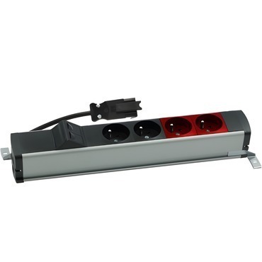 Blok zás. standardní SIMON 480 48120E220K00000-40, 2 zás.+2 zás.UPS+úhl. 2xRJ45, konekt., hlin./če