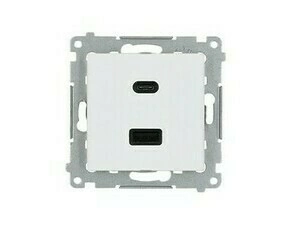 Nabíječka USB SIMON DEC2CAQ.01/11, 2 násobná, 1x USB typ C+1x USB typ A, max. 30 W, bílá