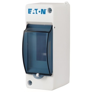Rozvodnice nástěnná EATON 177071 MINI-2-T, IP30, 1 řada, 2 moduly, dveře průhledné, bez N/PE svorek