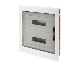 Rozvaděč zapuštěný GEWISS GW40609BS, 36m (18x2)-ip40, 1ks svorkovnice n/pe, kouřová dvířka