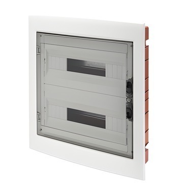 Rozvaděč zapuštěný GEWISS GW40609BS, 36m (18x2)-ip40, 1ks svorkovnice n/pe, kouřová dvířka