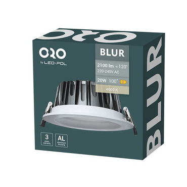 LED svítidlo vestavné LED POL ORO BLUR LED 20W NW-W