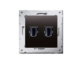Zásuvka HDMI SIMON 54 DGHDMI2.01/48, 2 násobná (přístroj s krytem), antracitová metalizovaná