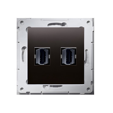 Zásuvka HDMI SIMON 54 DGHDMI2.01/48, 2 násobná (přístroj s krytem), antracitová metalizovaná