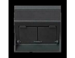 Kryt dat. zás. SIMON 50000086-038, Simon 500, na 2 zás., zkosený, cl., 50x50 mm, šedá grafit