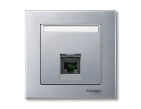 SCHN MTN465860 Merten - Centrální deska pro datovou zásuvku 1xRJ45 Actassi S-One, System M, Aluminiu