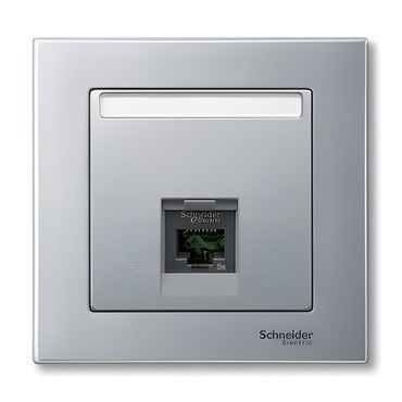 SCHN MTN465860 Merten - Centrální deska pro datovou zásuvku 1xRJ45 Actassi S-One, System M, Aluminiu