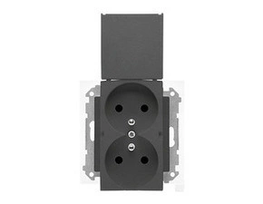 Zásuvka SIMON TGZ2BMCZ.01/116, 1 nás., IP44, cl., těsnění, grafit mat