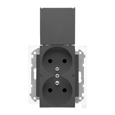 Zásuvka SIMON TGZ2BMCZ.01/116, 1 nás., IP44, cl., těsnění, grafit mat