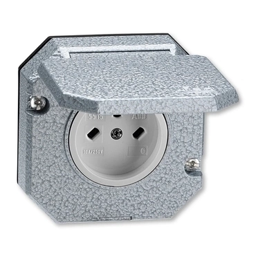 Zásuvka technická venkovní ABB Variant 5515N-C05763, šedá, vestavná, Al, vzor C2, IP55