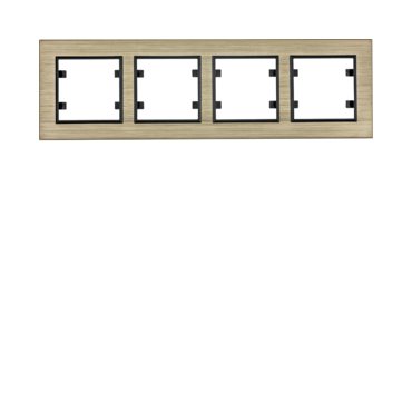 HAG WL9244 Rámeček 4-násobný vodorovný, lumina passion, Alu mosaz