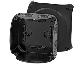 HEN KF 0600 B Krabicová rozvodka pro nechráněné venkovní instalace, černá, s předlisy, bez svorek, I