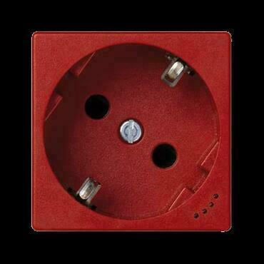 Zásuvka K45 SIMON KL01/6, 1 nás., Schuko se sign., 16A/250V~, natoč., 16A/250V~, šr. sv., červená