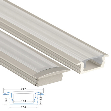 Profil vestavný MC LED VS, 24x8 mm, včetně čirého difuzoru, 1 m