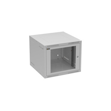 Rozvaděč nástěnný SOLARIX GrandN-9U-66-11-G, 19", 9U, RAL 7035, 600x600 mm, skleněné dveře