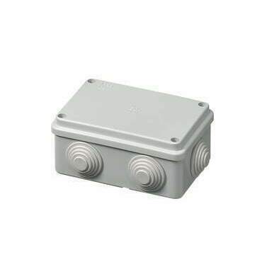 MALPRO S-BOX 206M Krabice S-BOX 206, 120 x 80 x 50 mm, 6 průchodek, IP55 šedá, kovové šrouby, 650°C