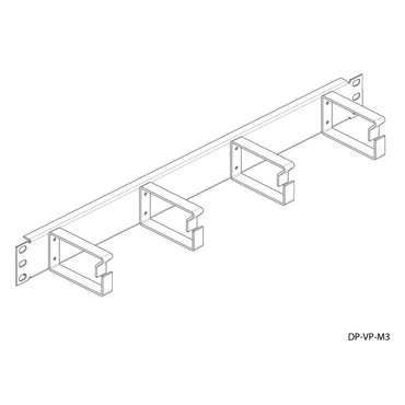 Panel vyvazovací CONTEG DP-VP-M3, 19", 1U, jednostranný, 4x kovová oka 44x76mm