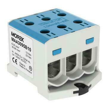 MOREK MAA3095B10 Univerzální řadová svorka OTL 95-3xAl/Cu 6-95mm2 1000V modrá