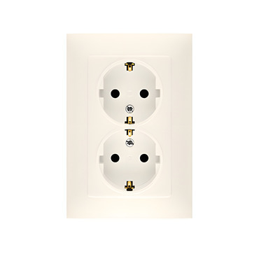 Zásuvka Schuko SIMON 10 CGSZ2Z/41, 2 nás., cl., 16A/250V~, šr. sv., krémová