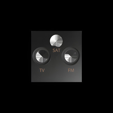 Kryt zásuvky anténní SIMON 82 82037-38, R+TV+SAT, grafitová