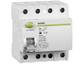 Chránič čtyřpolový NOARK 108361 Ex9L-N 4P 25A A 30m, Icn=6kA, 4-pól, In=25A, I?n=30mA, typ A