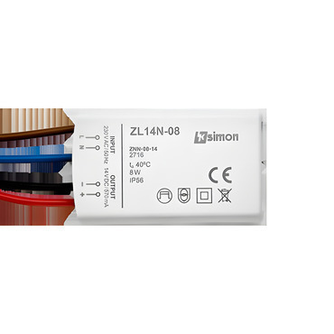 Zdroj napájecí pro LED SIMON 54 ZL14N-08, 14 V DC, 8 W, nástěnný,