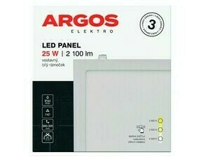 LED svítidlo vestavné ARGOS 25W, 2100lm, IP40/20, CCT, čtvercové, bílé