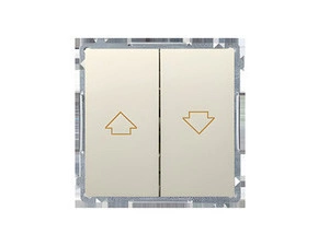 Ovladač žaluziový SIMON BASIC BMZ1.01/12, řazení 1/0+1/0 s blokováním, 10 A/250 V~, šroubové svorky,