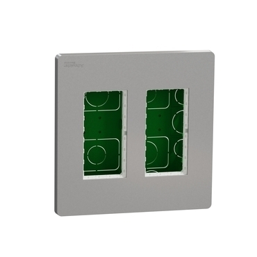 SCHN NU172430 Unica System+ - Centrální jednotka 2x4 modulů zapuštěná, Aluminium