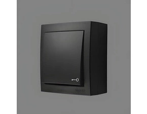 Ovladač zapínací SIMON AQUACLICK ACPK1/49, IP44, řazení 1/0, 10 A/250 V~, šroubové svorky, černá ma