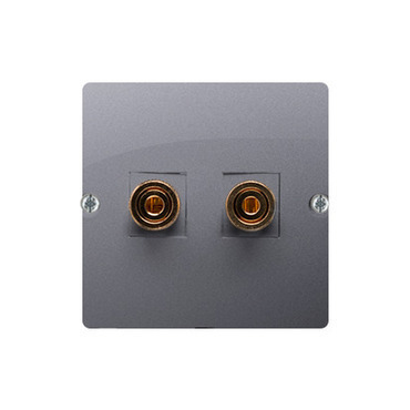 Zásuvka reproduktorová SIMON BMGL2.02/21, 1 násobná (přístroj s krytem), ocelová