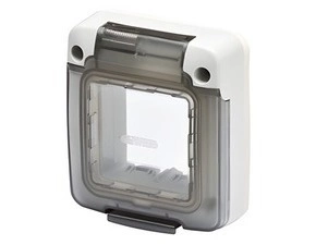 Combi vstup GEWISS GW27403, vodotěsná krytka, 2 moduly, system, kouřová dvířka, ip65, šedá