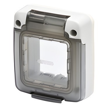 Combi vstup GEWISS GW27403, vodotěsná krytka, 2 moduly, system, kouřová dvířka, ip65, šedá