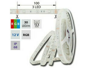 LED pásek MC LED SMD5050 RGB, 30LED/m, IP68, DC 12V, 12,5mm, 5m