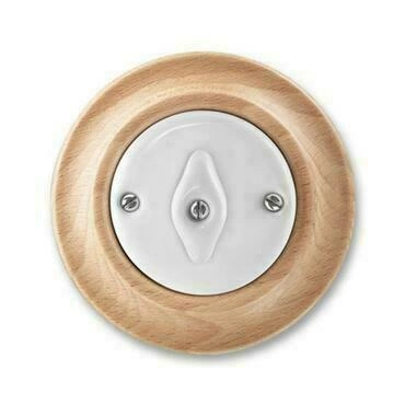 Přepínač střídavý ABB Decento 3560K-C06345 50, řazení 6, bílá-porc./přírodní buk