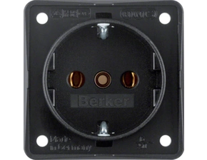 HAG 9418505 Zásuvka, SCHUKO, šroub. svorky, Integro přístroje, černá, mat