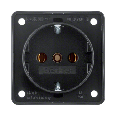 HAG 9418505 Zásuvka, SCHUKO, šroub. svorky, Integro přístroje, černá, mat