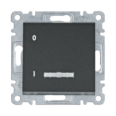 HAG WL0613 Spínač 1-pólový s podsvětlením, řazení 1, 16A/250V, černá mat