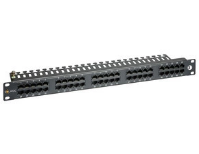 Patch panel SOLARIX SX50-ISDN-BK, 19", ISDN, 50x RJ45, 1U, černý